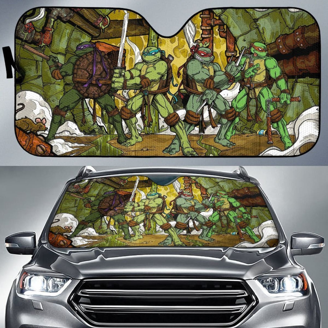 Teenage Mutant Ninja Turtles Graphic Auto Sun Shade Nh07 Universal Fit 111204 - CarInspirations