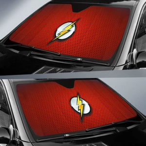 The Flash Logo in red theme car auto sunshades 918b Universal Fit - CarInspirations