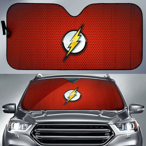 The Flash Logo in red theme car auto sunshades 918b Universal Fit - CarInspirations