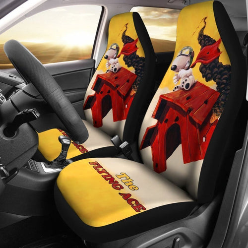 The Flying Ace Snoopy Car Seat Covers For Fan Mn05 Universal Fit 225721 - CarInspirations
