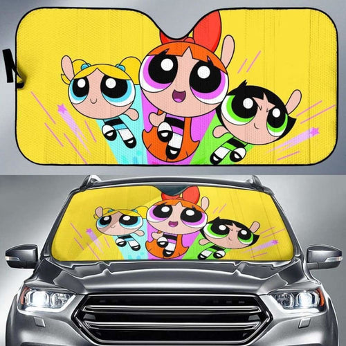 The powerpuff girls auto sun shade 918b Universal Fit - CarInspirations