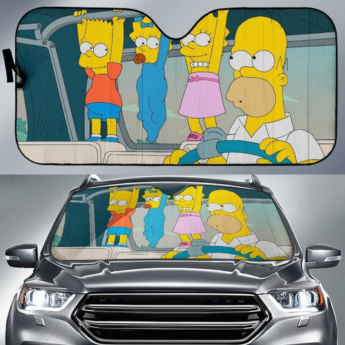 The Simpson Babies In Car Auto Sun Shade For Fan Nh07 Universal Fit 111204 - CarInspirations