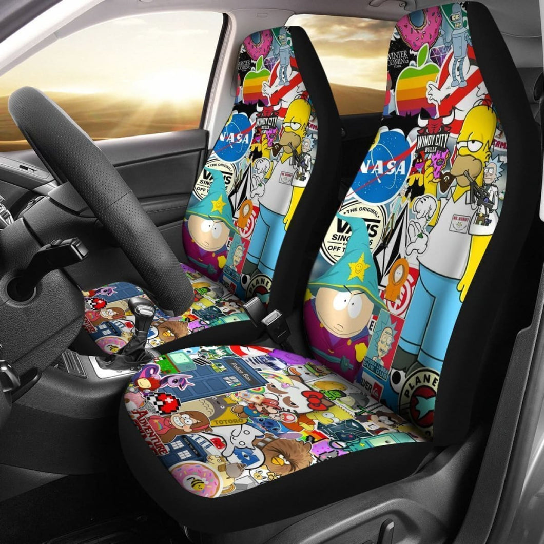 The Simpsons Adventure Time Car Seat Covers Lt03 Universal Fit 225721 - CarInspirations