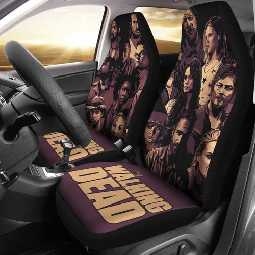 The Walking Dead Characters Art Draw Car Seat Cover Mn05 Universal Fit 225721 - CarInspirations