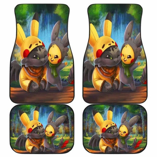 Toothless And Pikachu How To Train Your Dragon Car Floor Mats Universal Fit 051912 - CarInspirations