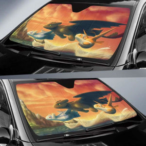 Toothless And Pokemon Car Auto Sun Shades Universal Fit 051312 - CarInspirations