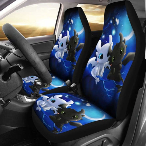 Toothless Night Fury Vs Light Fury Car Seat Covers Universal Fit 051012 - CarInspirations