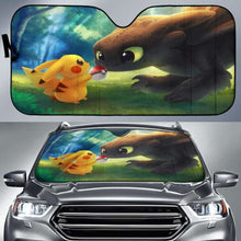 Load image into Gallery viewer, Toothless Pikachu Car Sun Shades 918b Universal Fit - CarInspirations