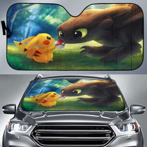 Toothless Pikachu Car Sun Shades 918b Universal Fit - CarInspirations