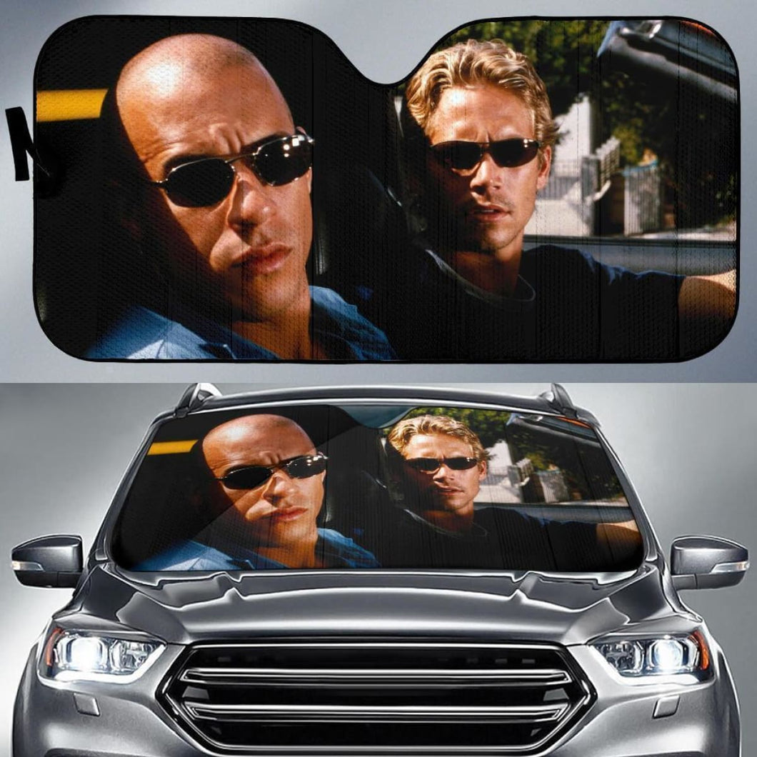 Toretto & Brian Fast Furious Fan Auto Sun Shade Universal Fit 174503 - CarInspirations