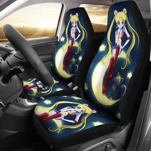 Usagi Tsukino & Cat Sailor Moon Car Seat Covers Manga H031620 Universal Fit 225311 - CarInspirations