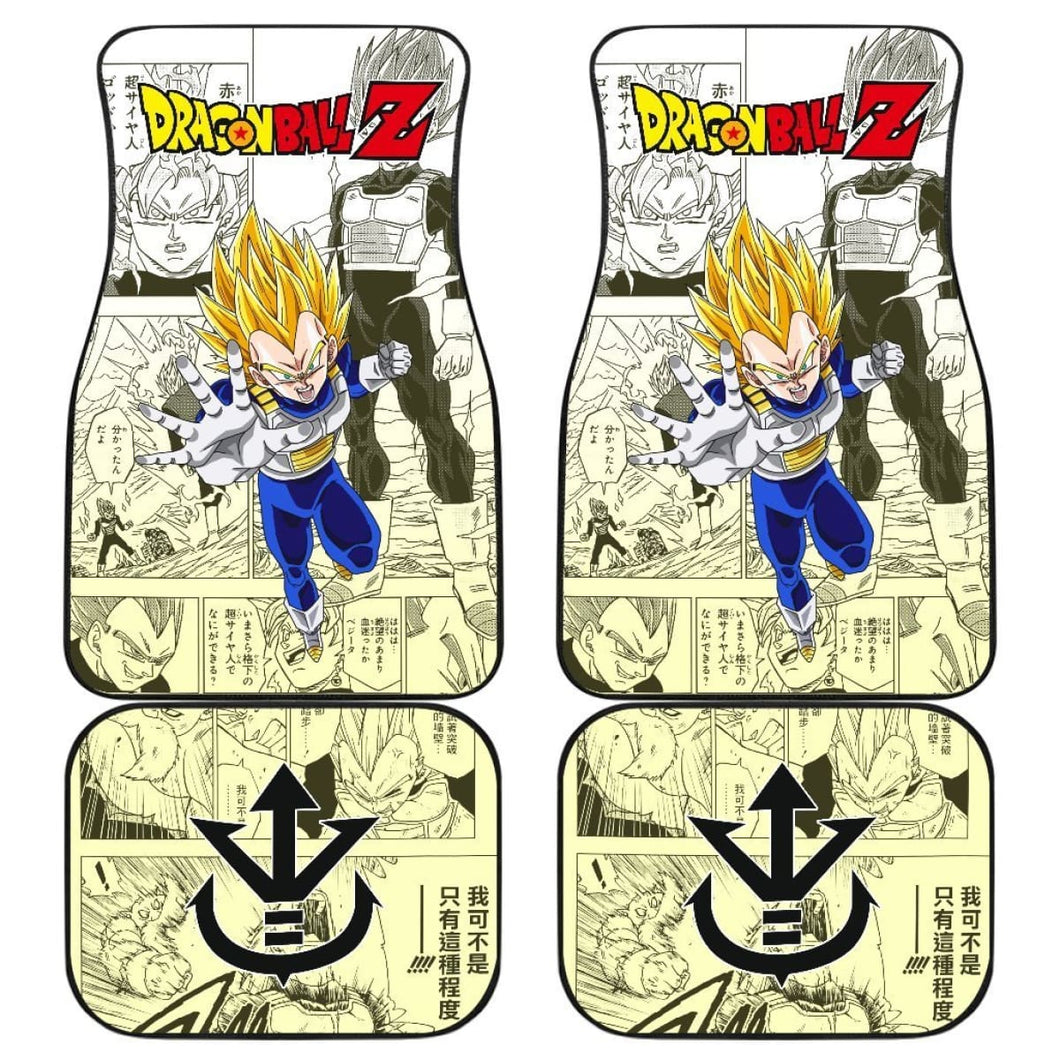 Vegeta Saiyan Dragon Ball Z Car Floor Mats Manga Mixed Anime Yellow Hair Universal Fit 175802 - CarInspirations