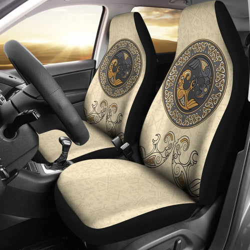 Viking Shield With Twins Ravens God Of Odin Car Seat Covers Nn8 Universal Fit 215521 - CarInspirations