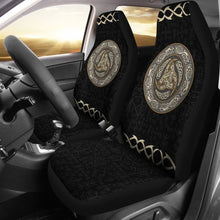 Load image into Gallery viewer, Viking - Triple Horns Of Odin Car Seat Covers In Black Style Nn8 Universal Fit 215521 - CarInspirations