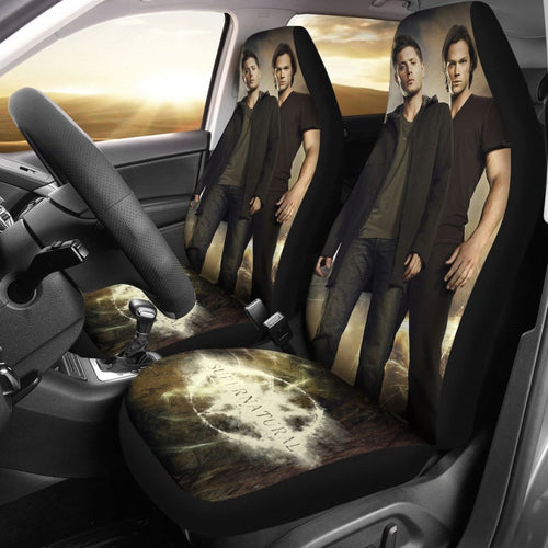 Winchester Brothers Dean & Sam Supernatural Car Seat Covers Mn04 Universal Fit 225721 - CarInspirations