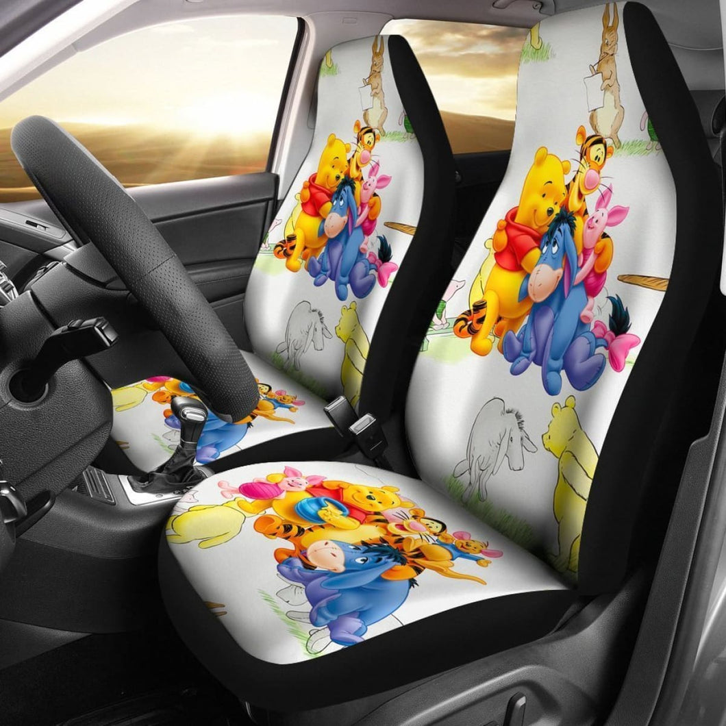 Winnie The Pooh Cartoon Car Seat Covers Nh07 Universal Fit 225721 - CarInspirations