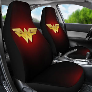 Wonder Woman Logo Car Seat Covers Movie Fan Gift H040120 Universal Fit 225311 - CarInspirations