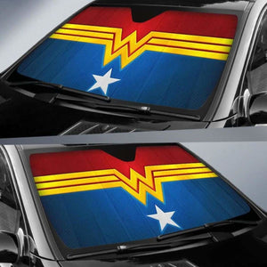 Wonder Woman Logo Car Sun Shades 918b Universal Fit - CarInspirations