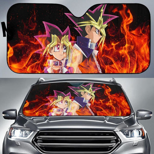 Yami Yu Gi Oh On Fire Anime Auto Sun Shade Nh07 Universal Fit 111204 - CarInspirations