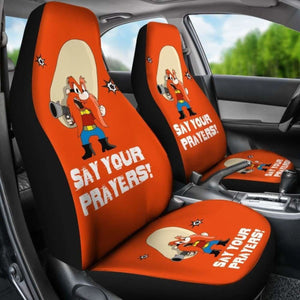 Yosemite Sam Looney Car Seat Cover Say Your Prayer Hand With Gun Fan Gift Universal Fit 051012 - CarInspirations