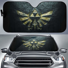 Load image into Gallery viewer, Zelda Logo in black theme car auto sunshades 918b Universal Fit - CarInspirations
