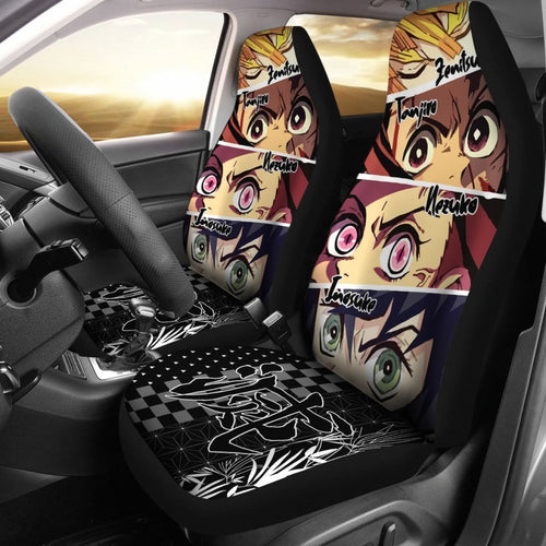 Zenitsu Tanjiro Nezuko Inosuke Demon Slayer Car Seat Covers Manga Mixed Anime Universal Fit 194801 - CarInspirations